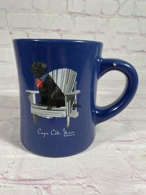 Cuffy’s of Cape Cod Massachusetts Black Dog Blue Ceramic Jumbo Mug 20oz